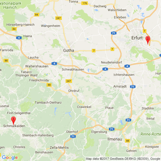 Google Map of Elektromotoren-Service GmbH Anschütz, Rötweg, Schmalkalden